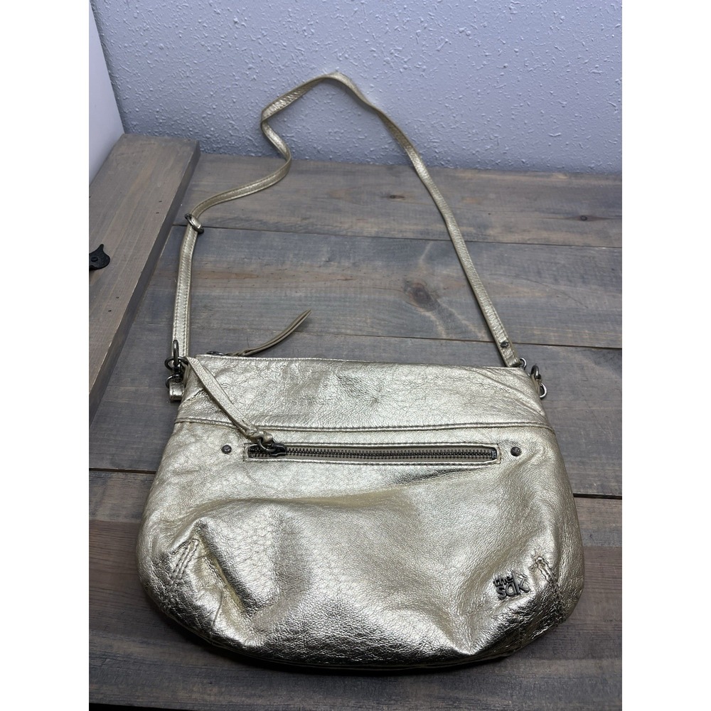 The Sak Metallic Gold Crossbody Shoulder Purse Handbag